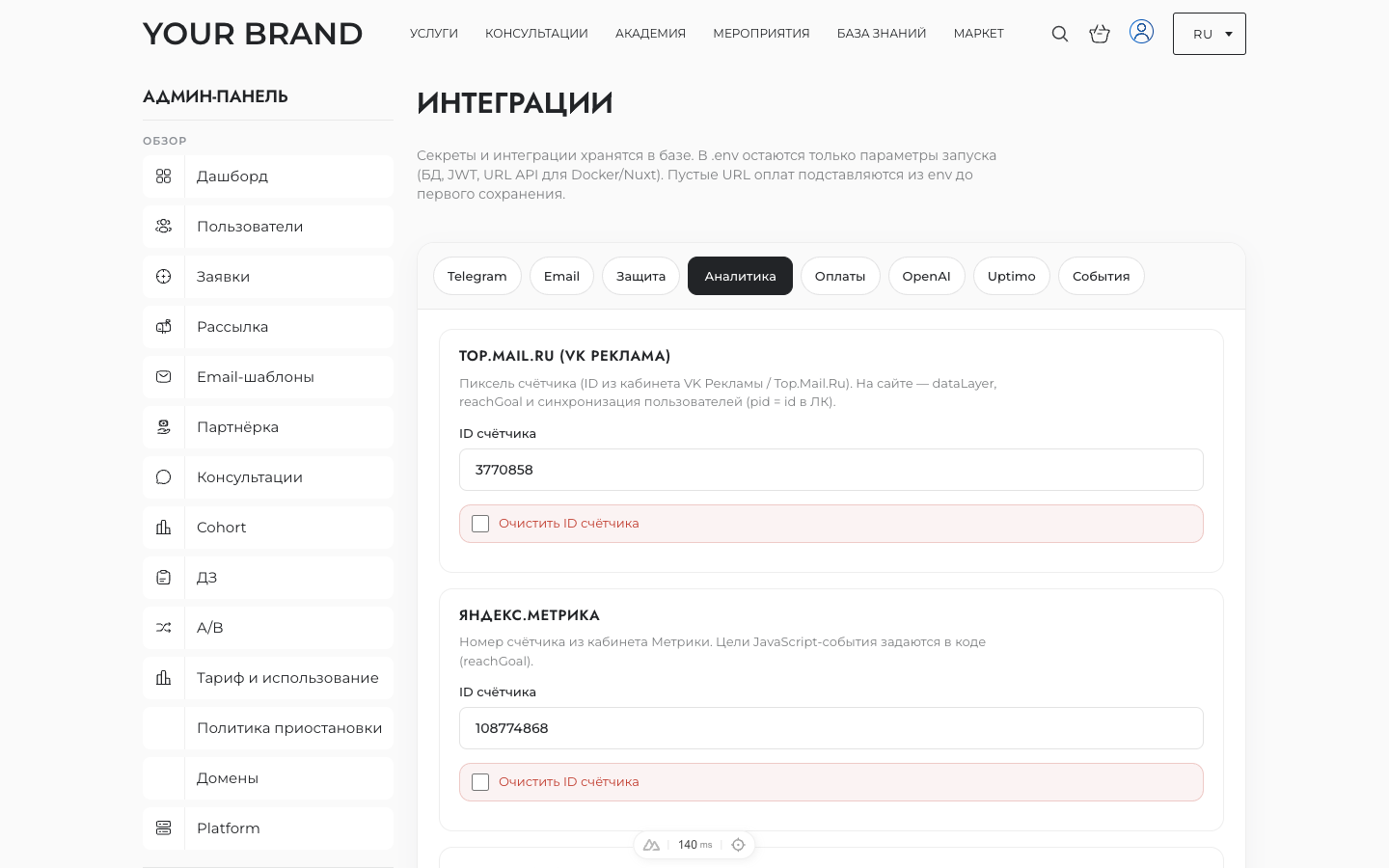 Интеграции и аналитика